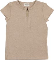 Manière Kids' Half Zip Short Sleeve Top