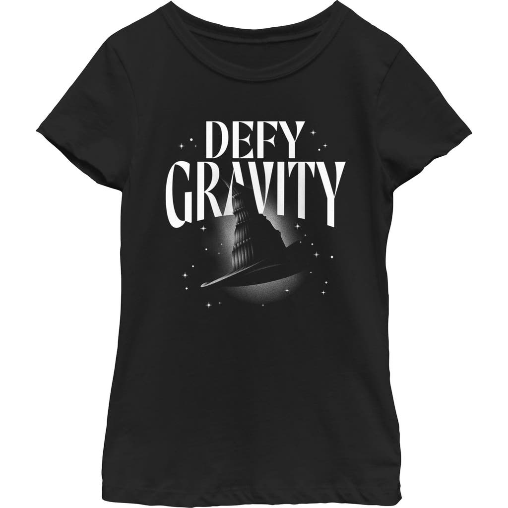 Girl's Wicked Defy Gravity Witch Hat  Graphic T-Shirt in Black  product