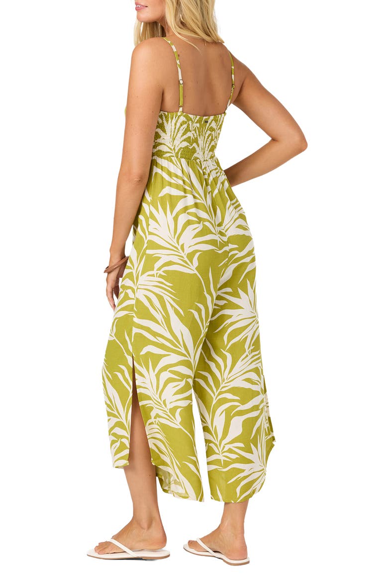 Skylar Palm Wide Leg Jumpsuit, Alternate, color, CHARTREUSE