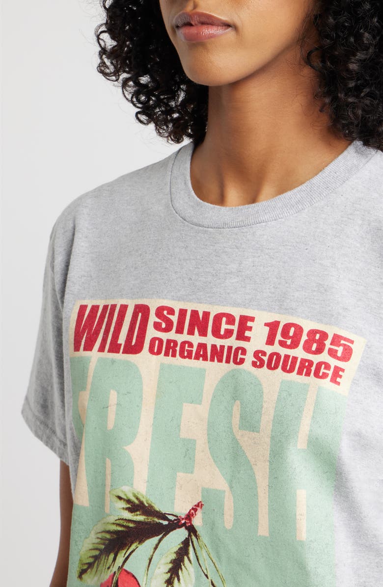 Vinyl Icons Cherry Good Graphic T-Shirt, Alternate, color, Heather Grey