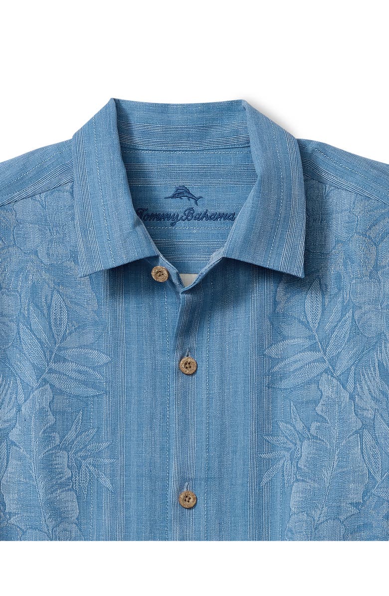 Tommy Bahama Maui Border Silk Short Sleeve Button-Up Shirt, Alternate, color, Buccaneer Blue