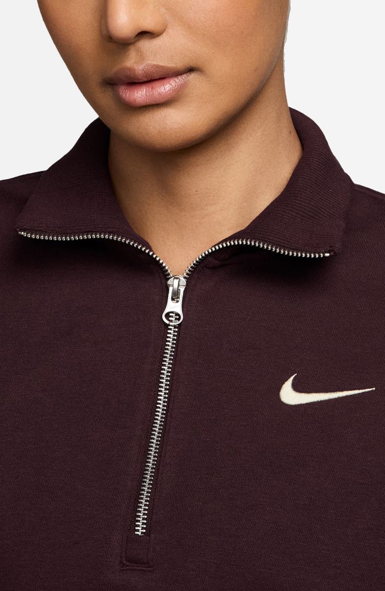 Nike Sportswear Phoenix Fleece Crop Sweatshirt, Alternate, color, Burgundy/ Sail