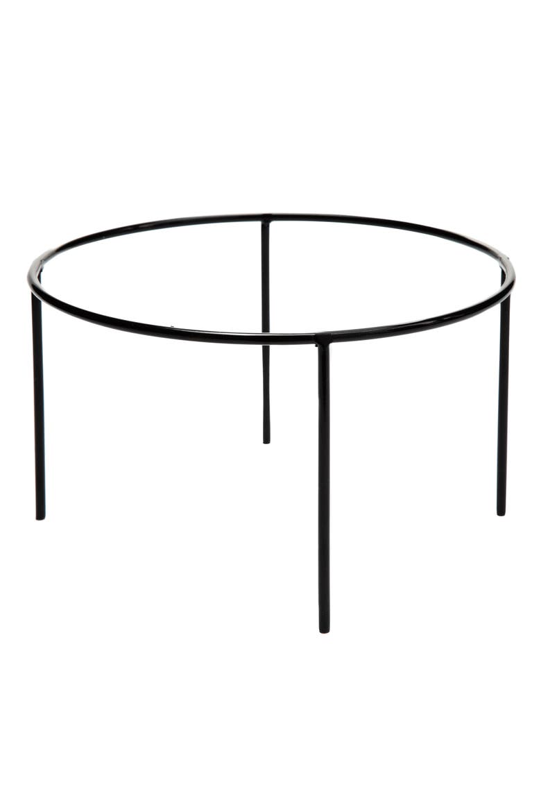 10" Hopson Round Planter with Black Metal Stand, Charcoal, Alternate, color, Gray