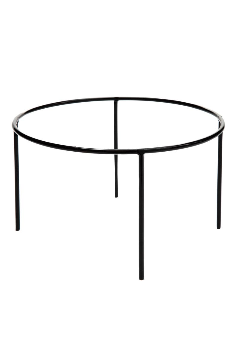 Bloem 10" Hopson Round Planter with Black Metal Stand, Charcoal, Alternate, color,