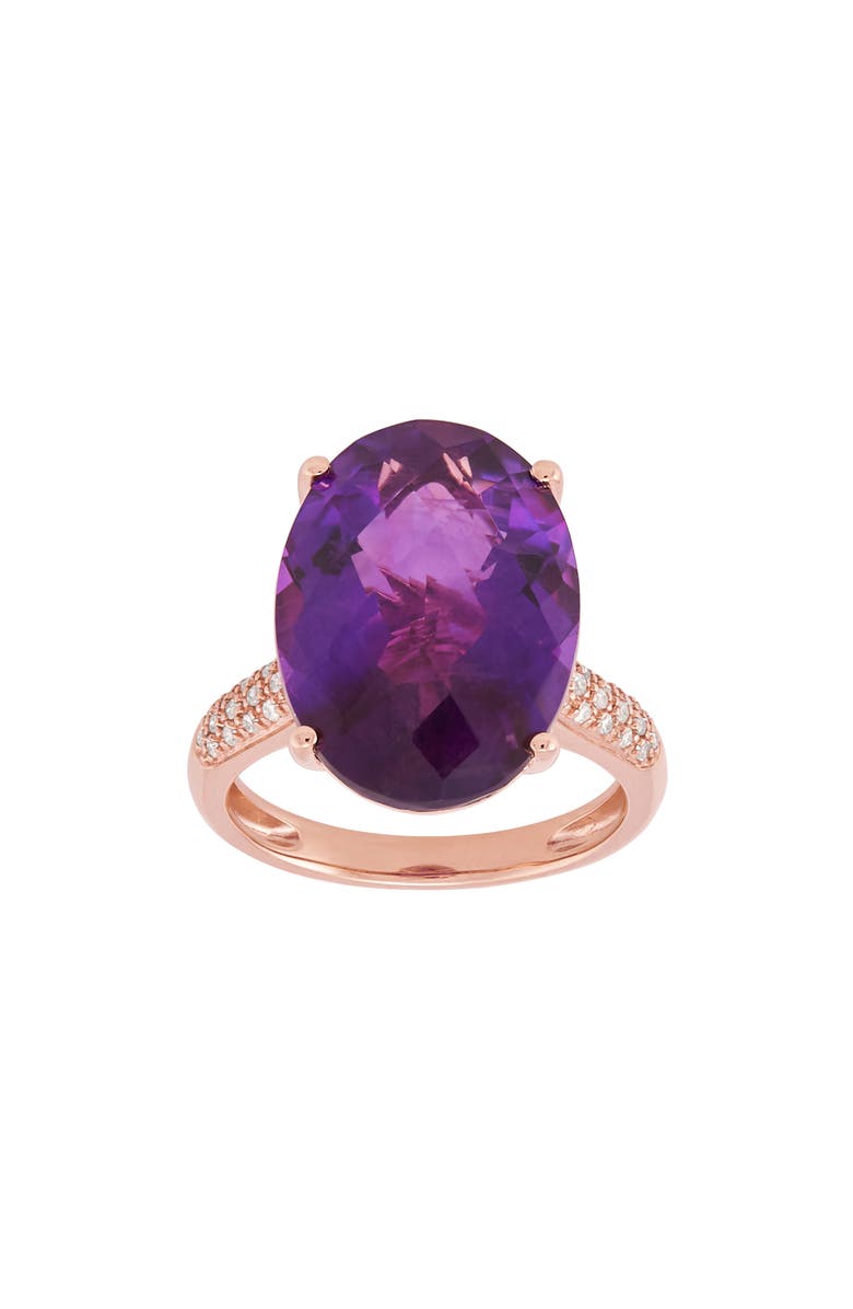 Frankie & Zoe Diamond & Amethyst Ring, Main, color, Rose Gold