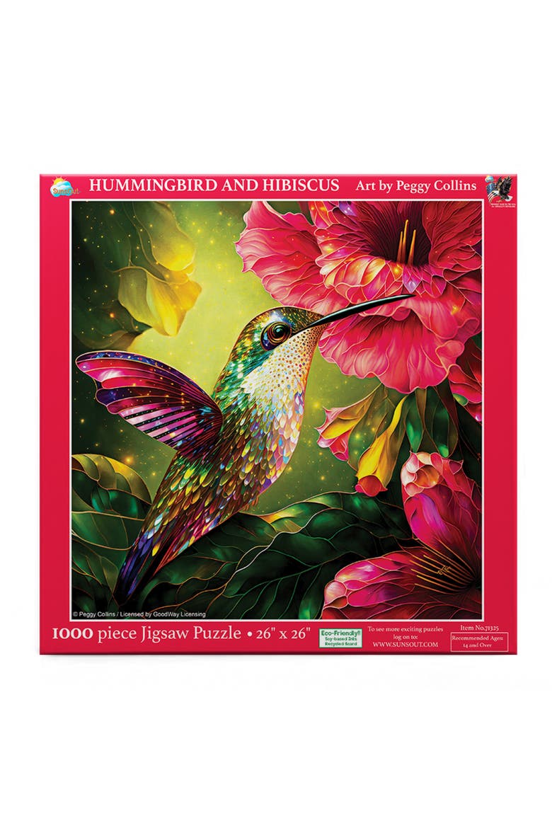 Hummingbird and Hibiscus 1000 piece Jigsaw Puzzle for Adults, Alternate, color, Multicolor