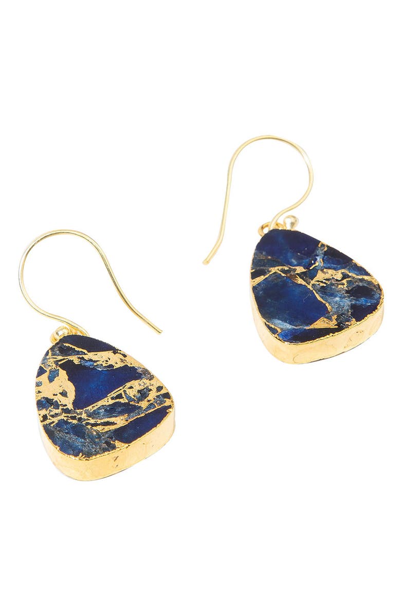 SAACHI Mojave Turquoise Teardrop Earrings, Alternate, color, Navy