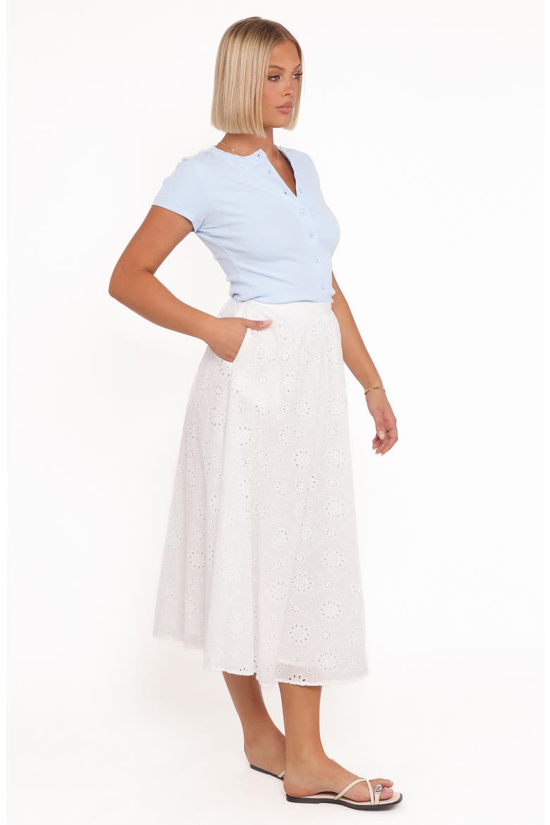 Sinead Tiered Cotton Eyelet Maxi Skirt, Alternate, color, WHITE