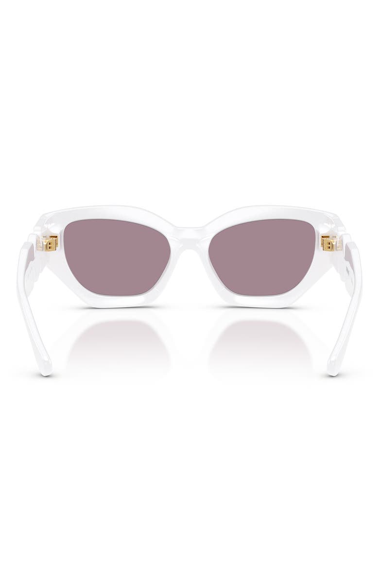 Versace Kids' 48mm Irregular Sunglasses, Alternate, color, White / Pink Mirror Rose Gold