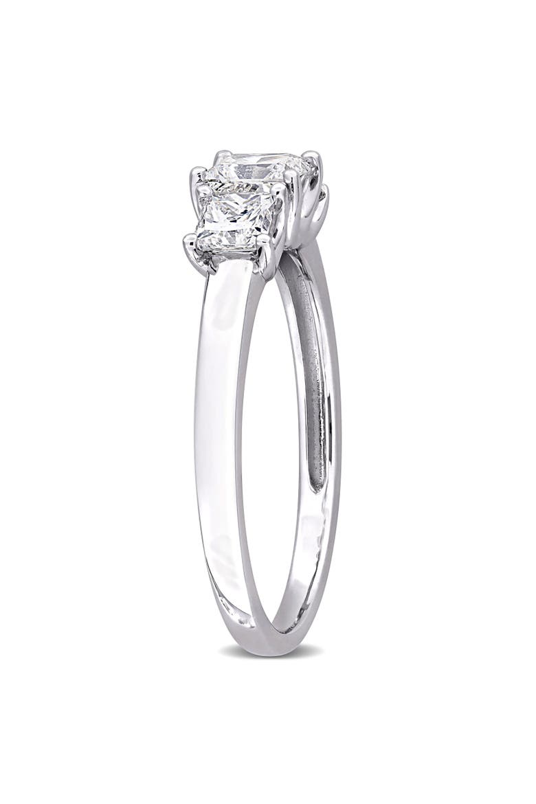 Lab Grown Diamond Princess 3-Stone Ring 14k, Alternate, color, White Gold