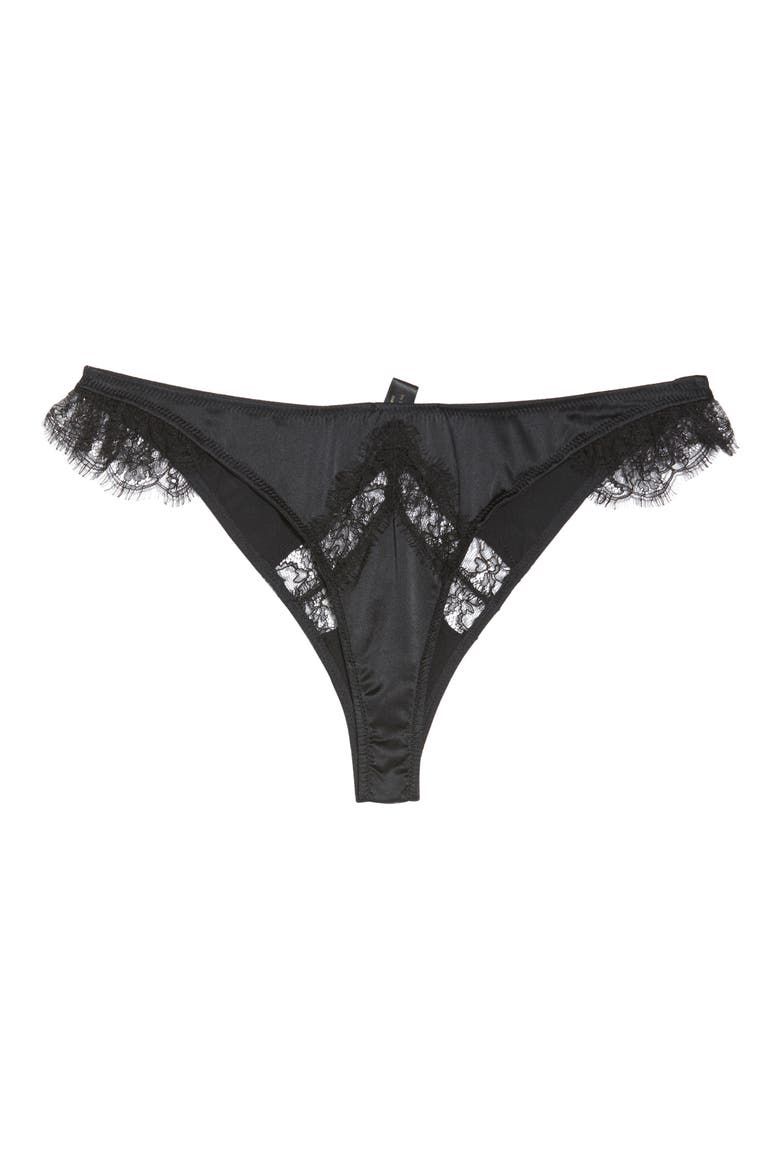 Lace Inset Bikini, Alternate, color, BLACK