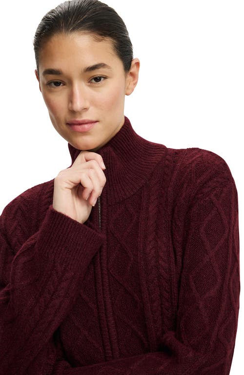 Cotton On Cable Knit Bomber In Burgundy