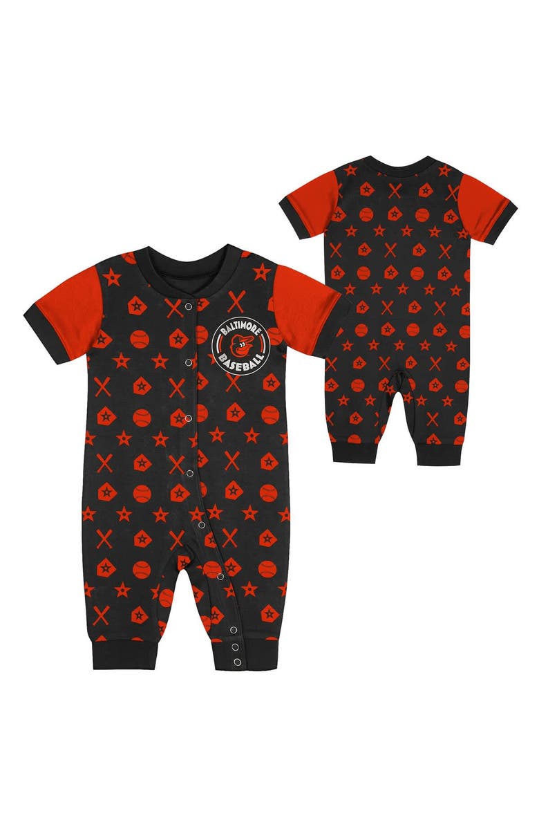 Outerstuff Newborn  Black Baltimore Orioles Hard 90 Coveralls, Alternate, color, Black