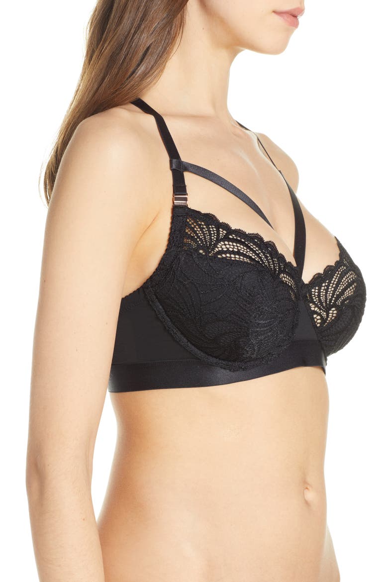 Warrior Balconette Nursing Bra, Alternate, color, BLACK