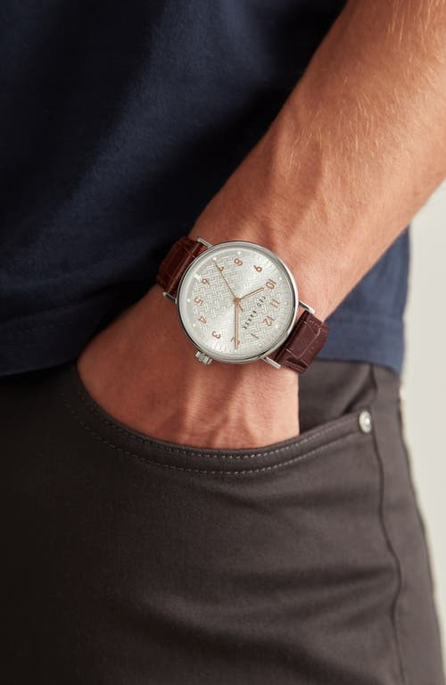 Ted Baker London Mimosaa Leather Strap Watch, 41mm In Brown