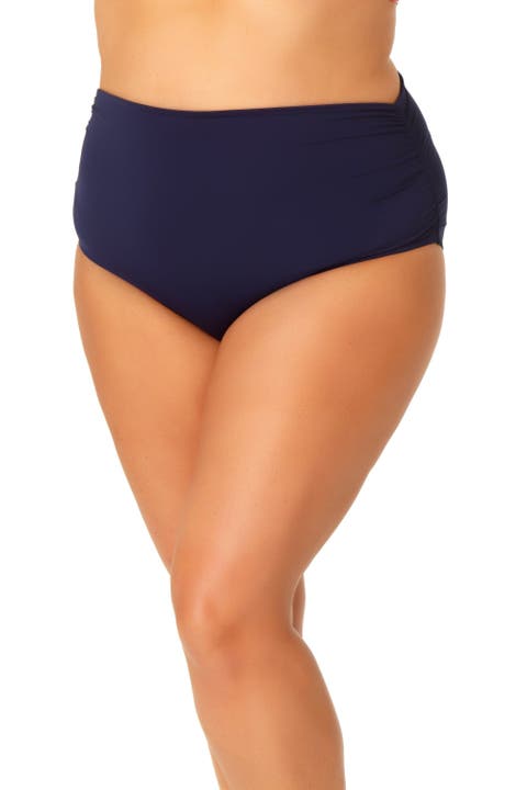 Women's Plus High Waisted Shirred Bottom