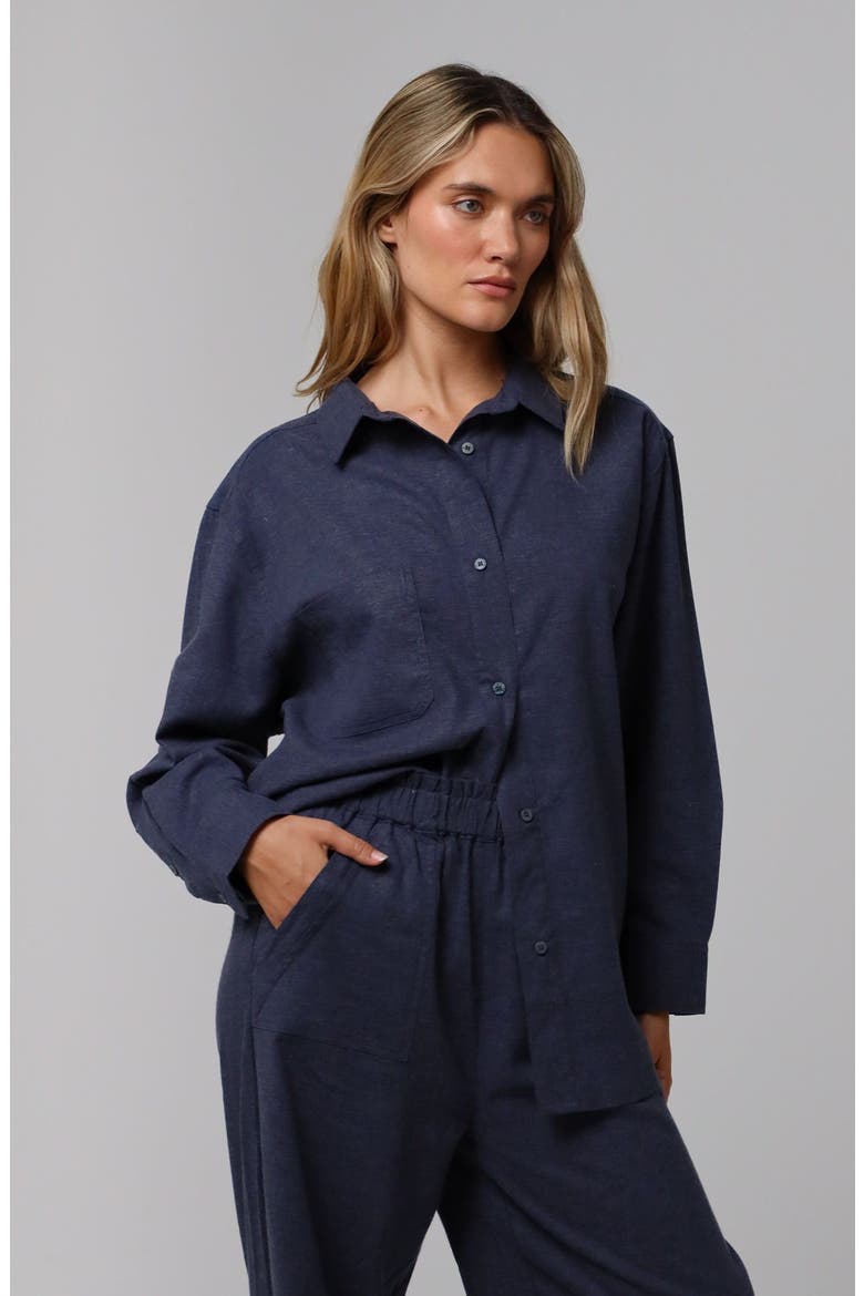 Lyricist Oversized Shirt, Main, color, indigo blue