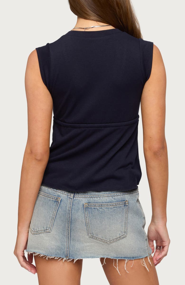 EDIKTED Rusanna Babydoll Tank, Alternate, color, Navy