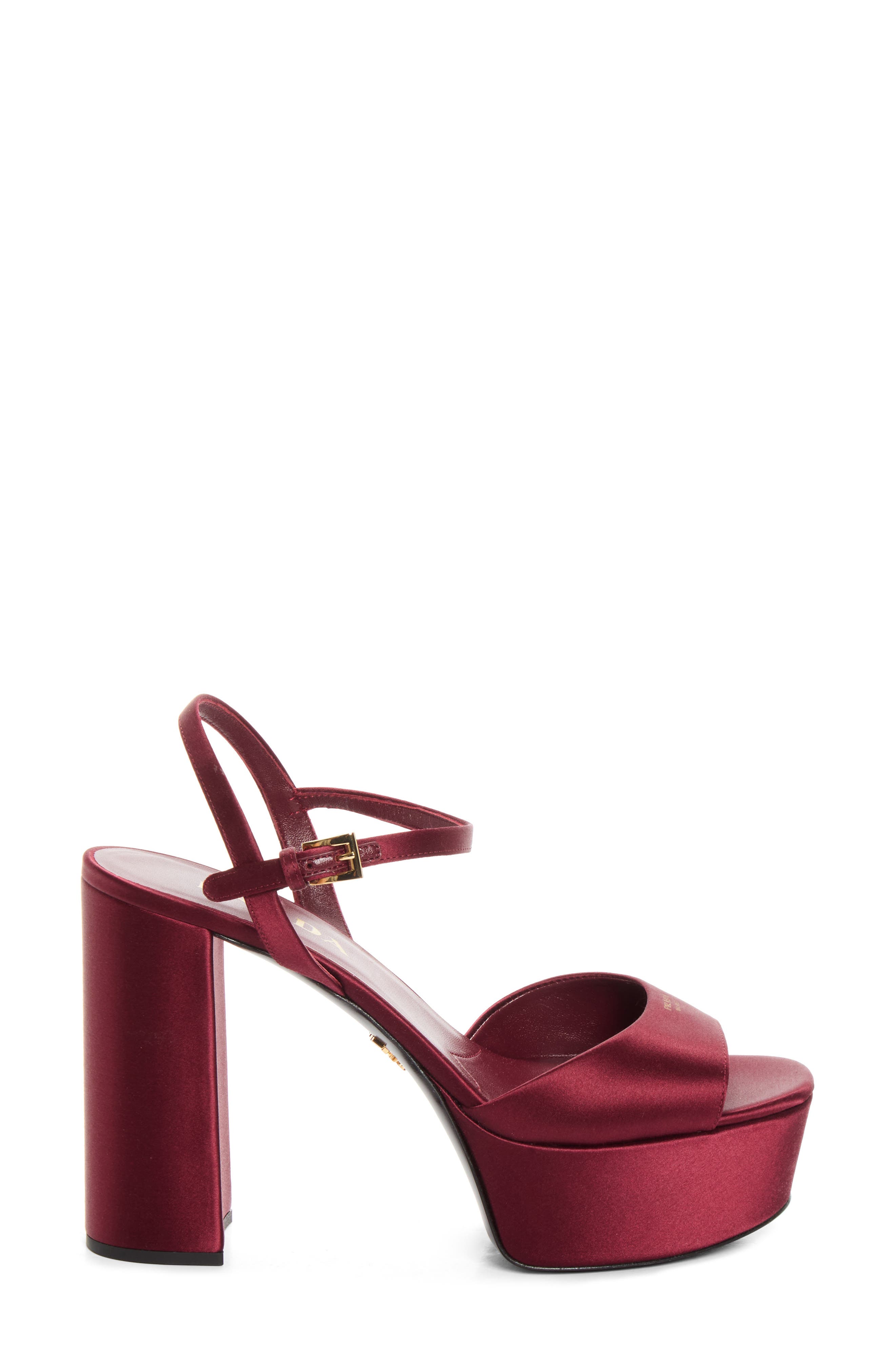 Satin Platform Sandal, Alternate, color, GRANATO