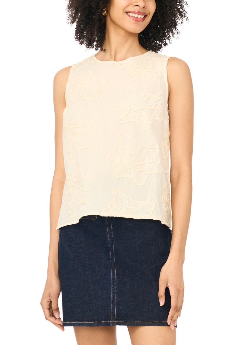 Floral Boxy Sleeveless Top, Main, color, SAND DRIFT