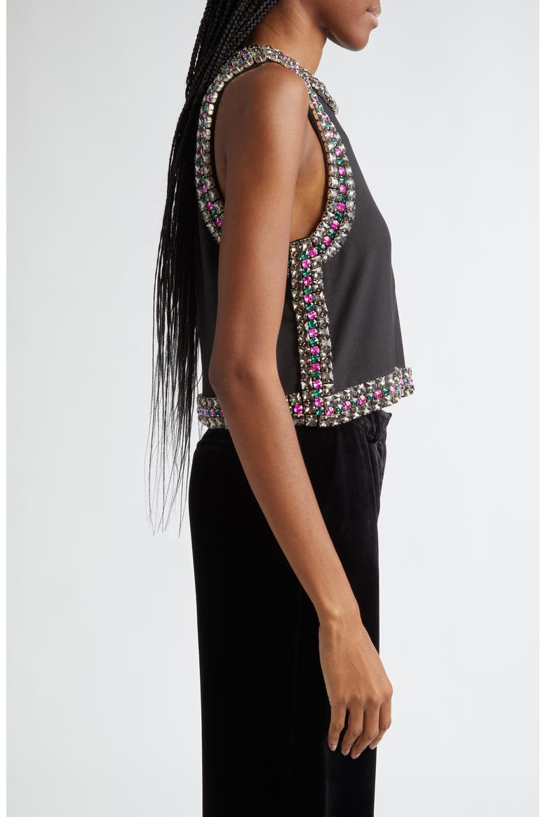 Bastia Embellished Trim Crop Tank, Alternate, color, BLACK/ MULTI COLOR JEWEL