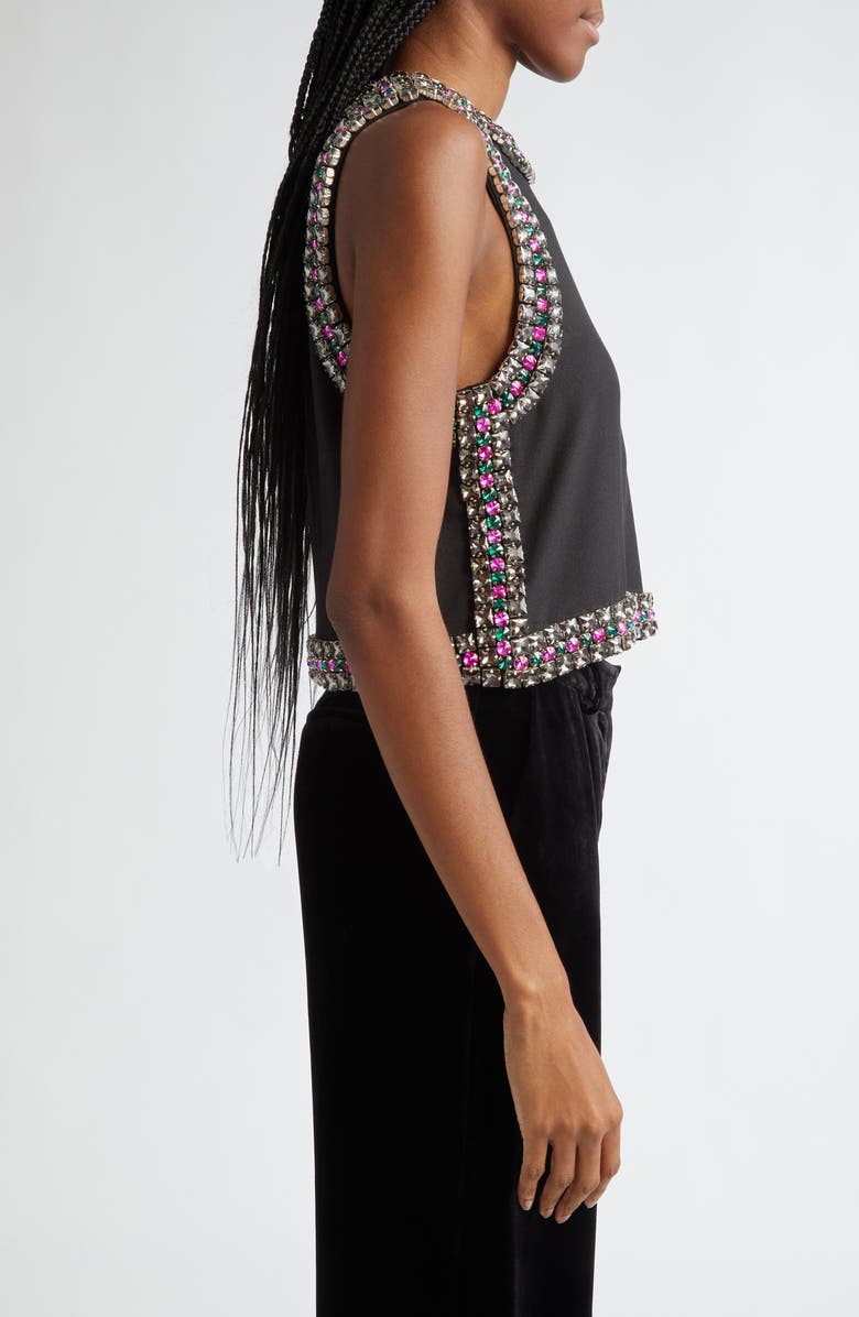 L'AGENCE Bastia Embellished Trim Crop Tank, Alternate, color, 