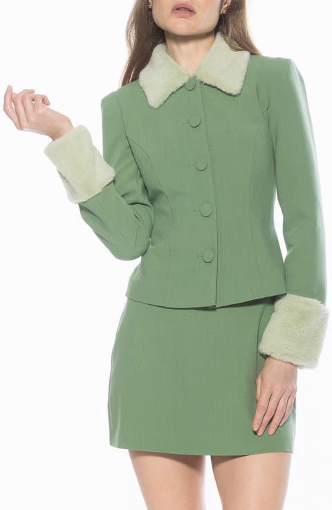 Fran Faux Fur Trim Twill Jacket