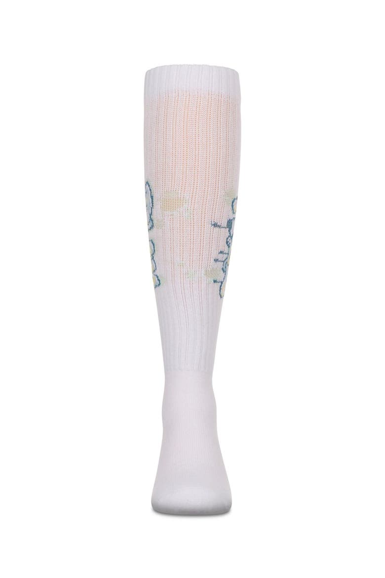 Ribbed Stretch Graffiti Play Knee Sock, Alternate, color, White