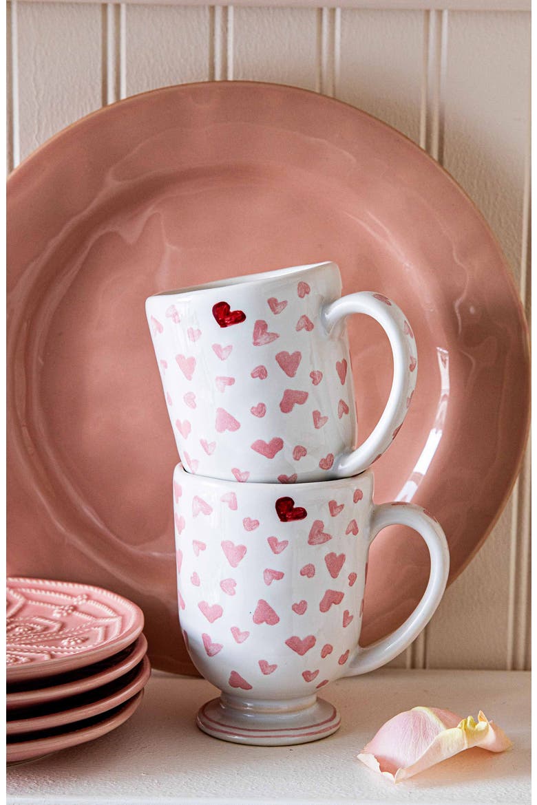 Love You More Footed Mug, Alternate, color, PINK
