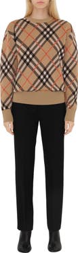 Burberry Check Wool Mohair Blend Sweater