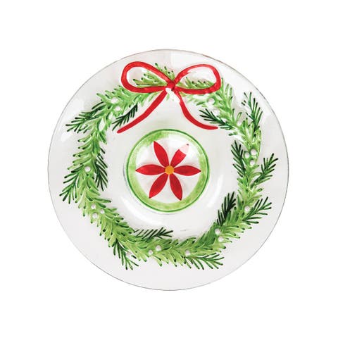 Christmas Tree Ornament Wreath Chip & Dip Bowl