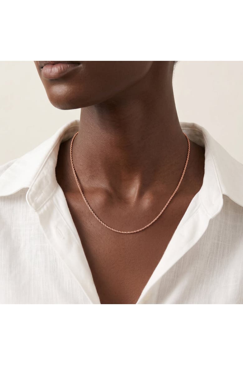 Sterling Silver Rope Chain Necklace, Alternate, color, Rose gold
