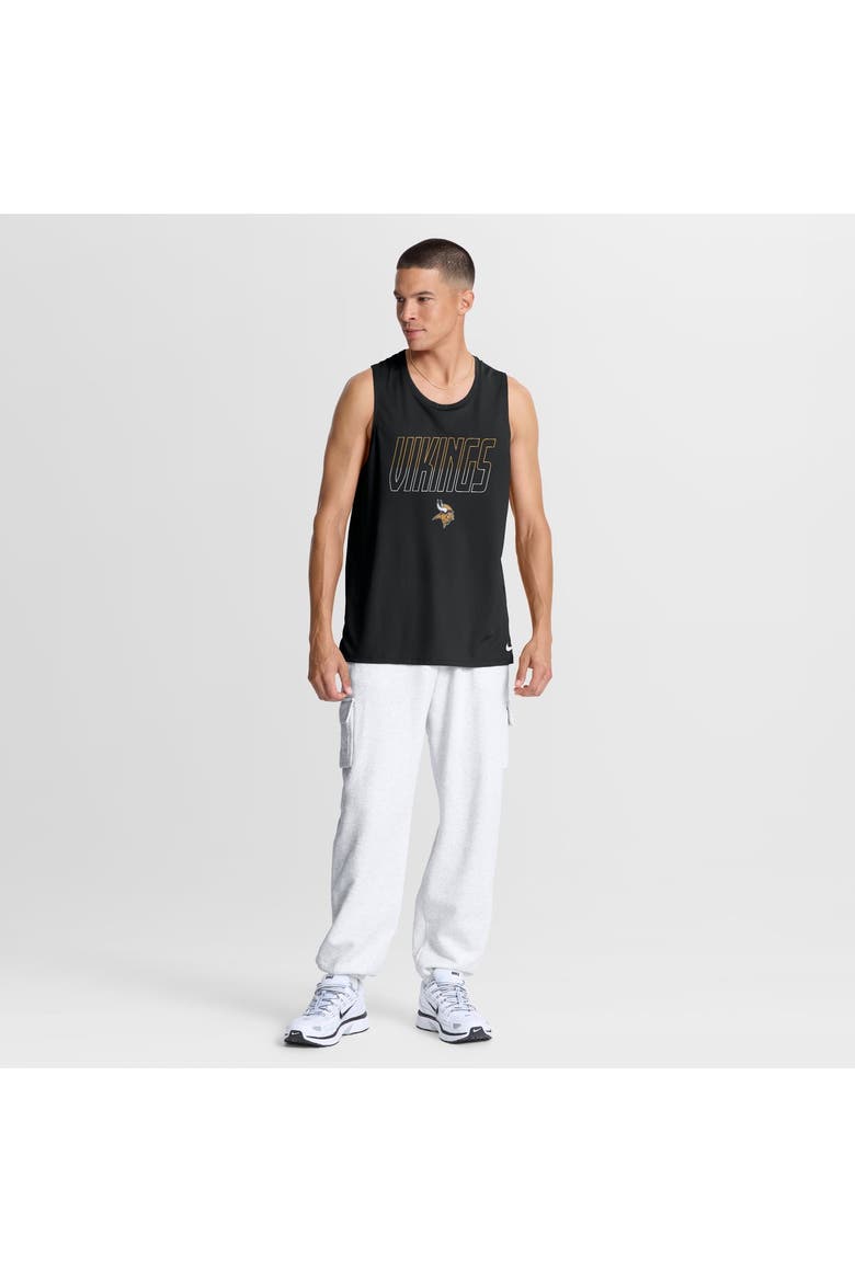 Men's Nike Black Minnesota Vikings Kickoff Miler Dri-FIT Tank​ Top, Alternate, color, Black