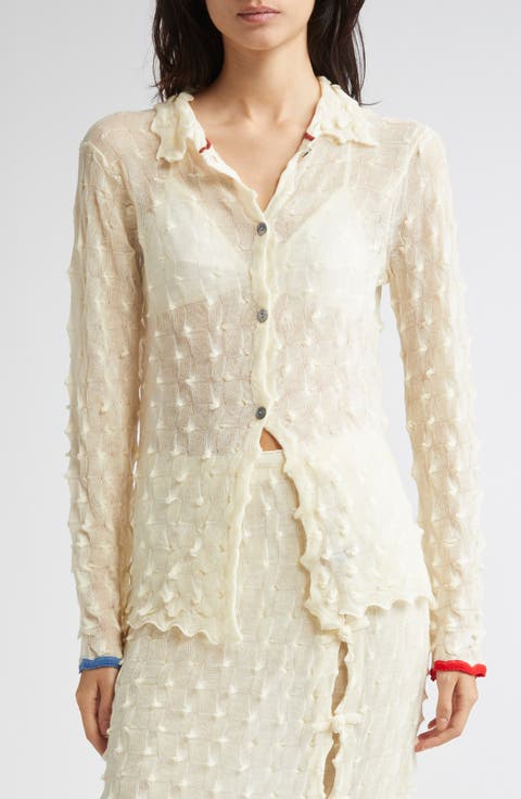 Borlor Checkerboard Wool Cardigan