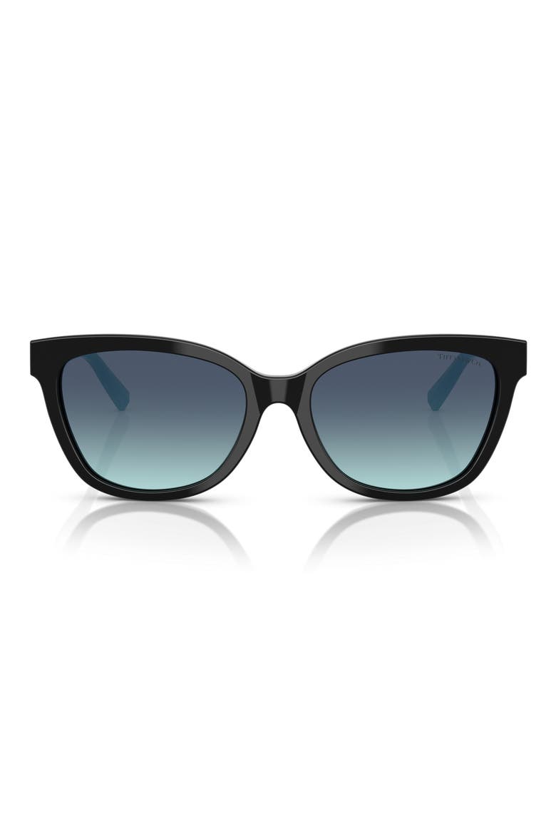 55mm Gradient Cat Eye Sunglasses, Main, color, BLACK / AZURE GRADIENT BLUE
