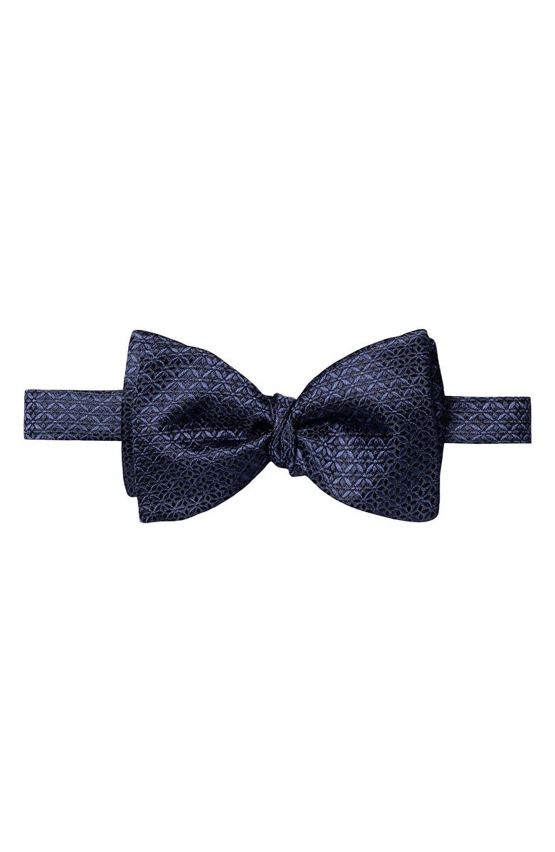 Eton Geometric Jacquard Silk Bow Tie, Main, color, 
