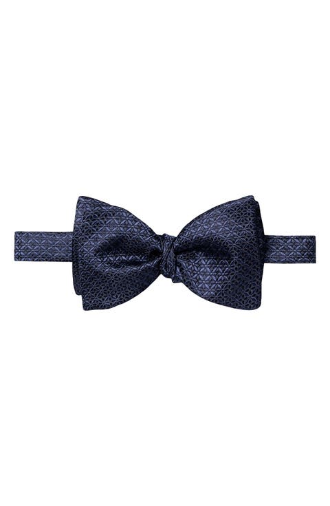 Geometric Jacquard Silk Bow Tie
