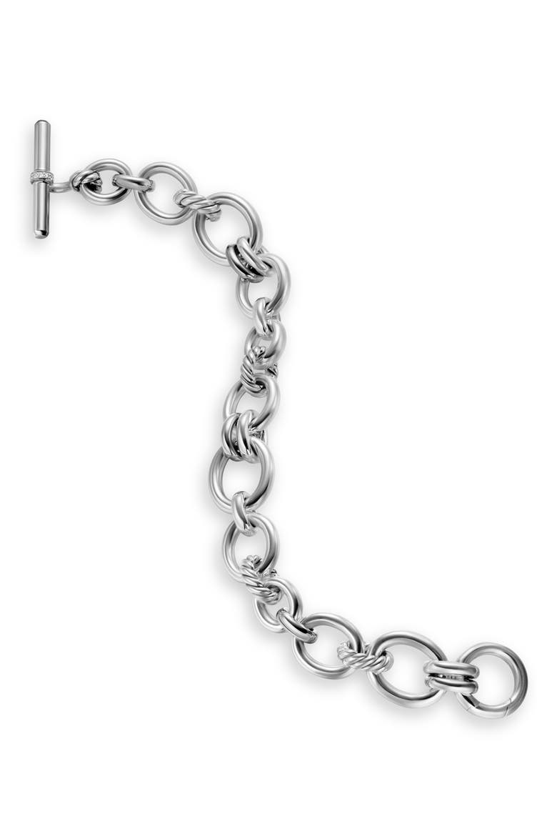 Mercer® Chain Bracelet in Sterling Silver with Diamonds, 8mm, Alternate, color, DIAMOND/ SILVER