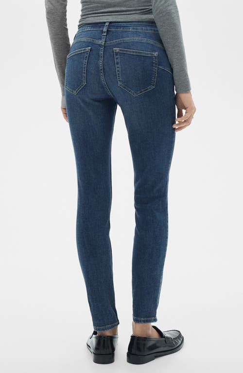 Mango Coated Low Rise Push-up Skinny Jeans In Dark Blue