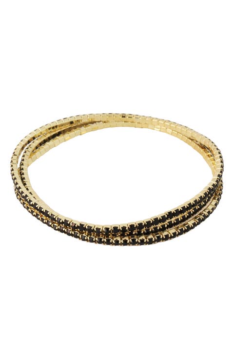 Cubic Zirconia Set of 3 Stretch Bracelets