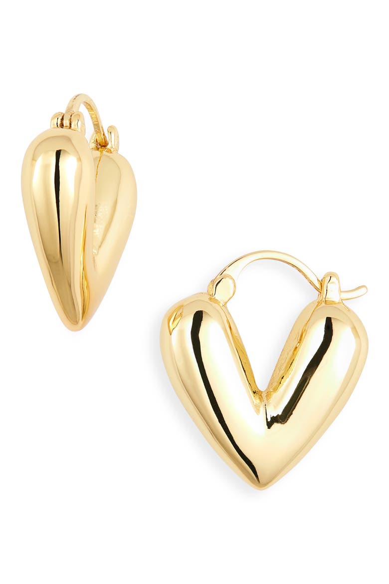 Heart Drop Earrings, Main, color, GOLD