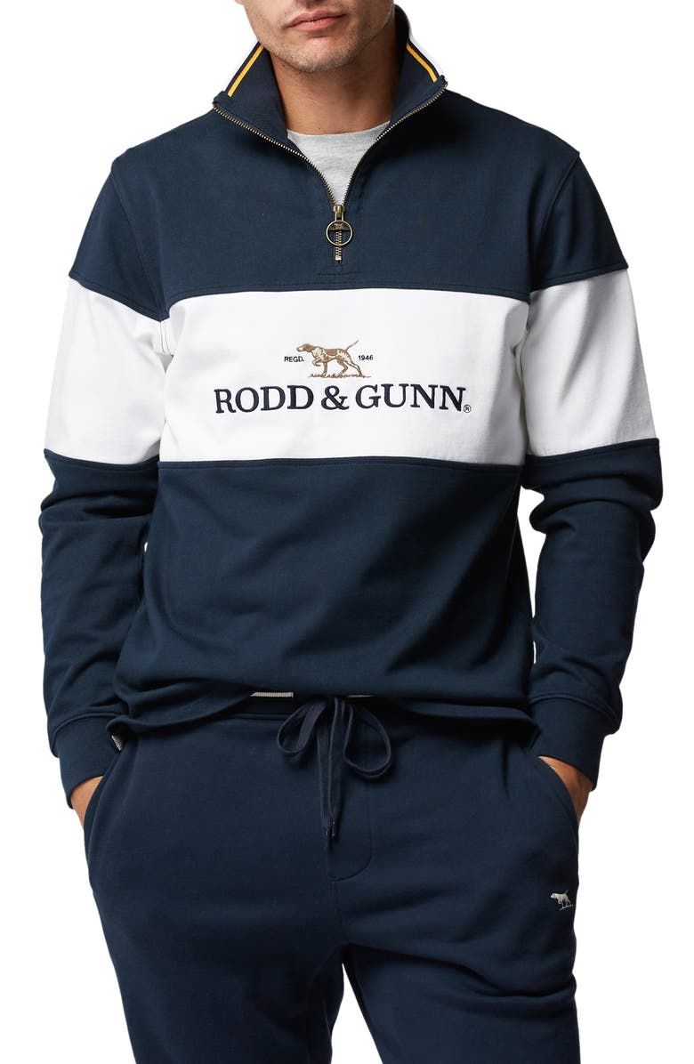 Rodd & Gunn Foresters Peak Quarter Zip Pullover, Main, color, Midnight