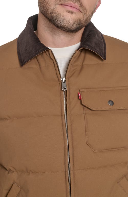 Levi's Corduroy Collar Midweight Quilted Jacket In Brown