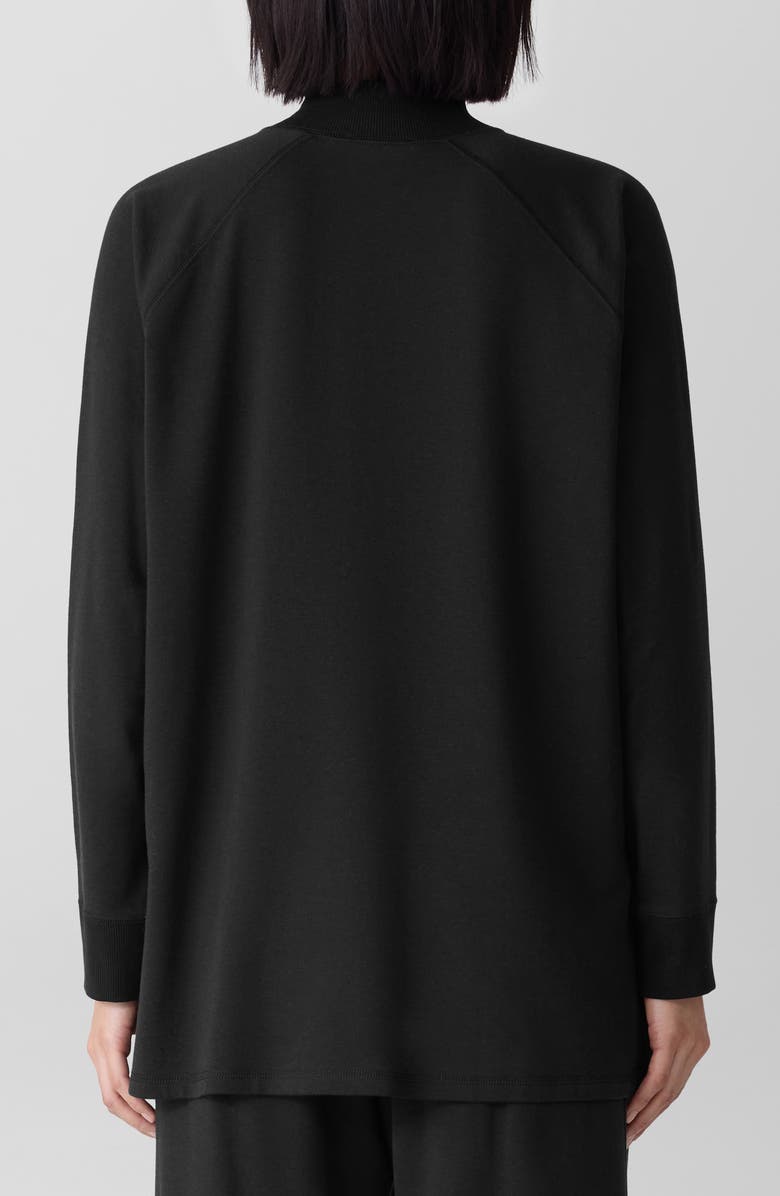 Eileen Fisher Mock Neck Long Sleeve Terry Shirt, Alternate, color, Black