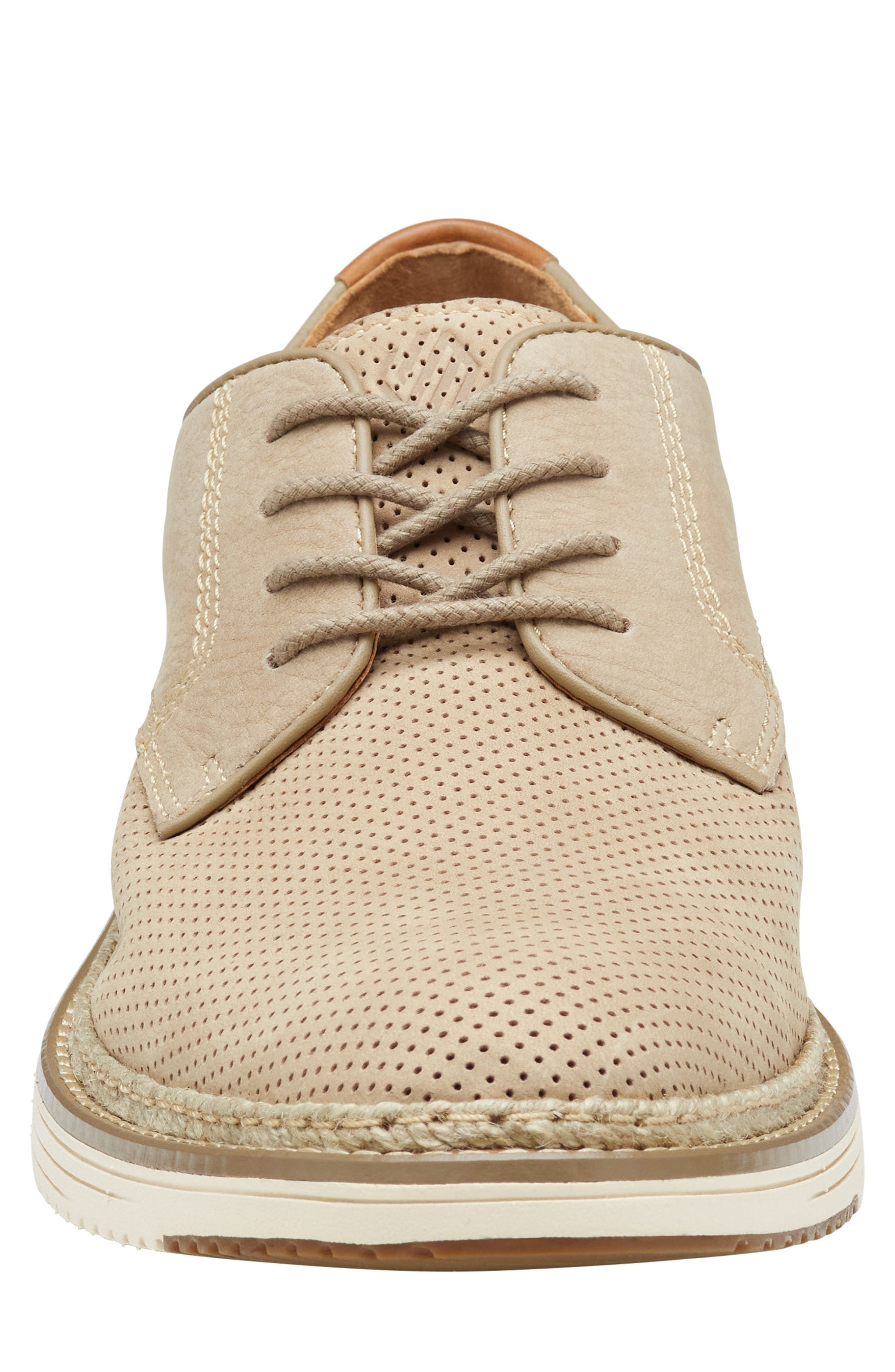Johnston & Murphy Upton Perforated Plain Toe Derby, Alternate, color, Taupe Nubuck
