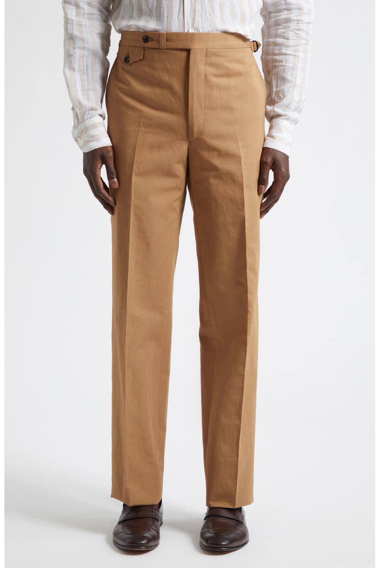 Waverly Tapered Sueded Cotton & Linen Suit, Alternate, color, TAN