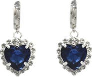 Velvet Luna Silver Earrings With Heart Pendant