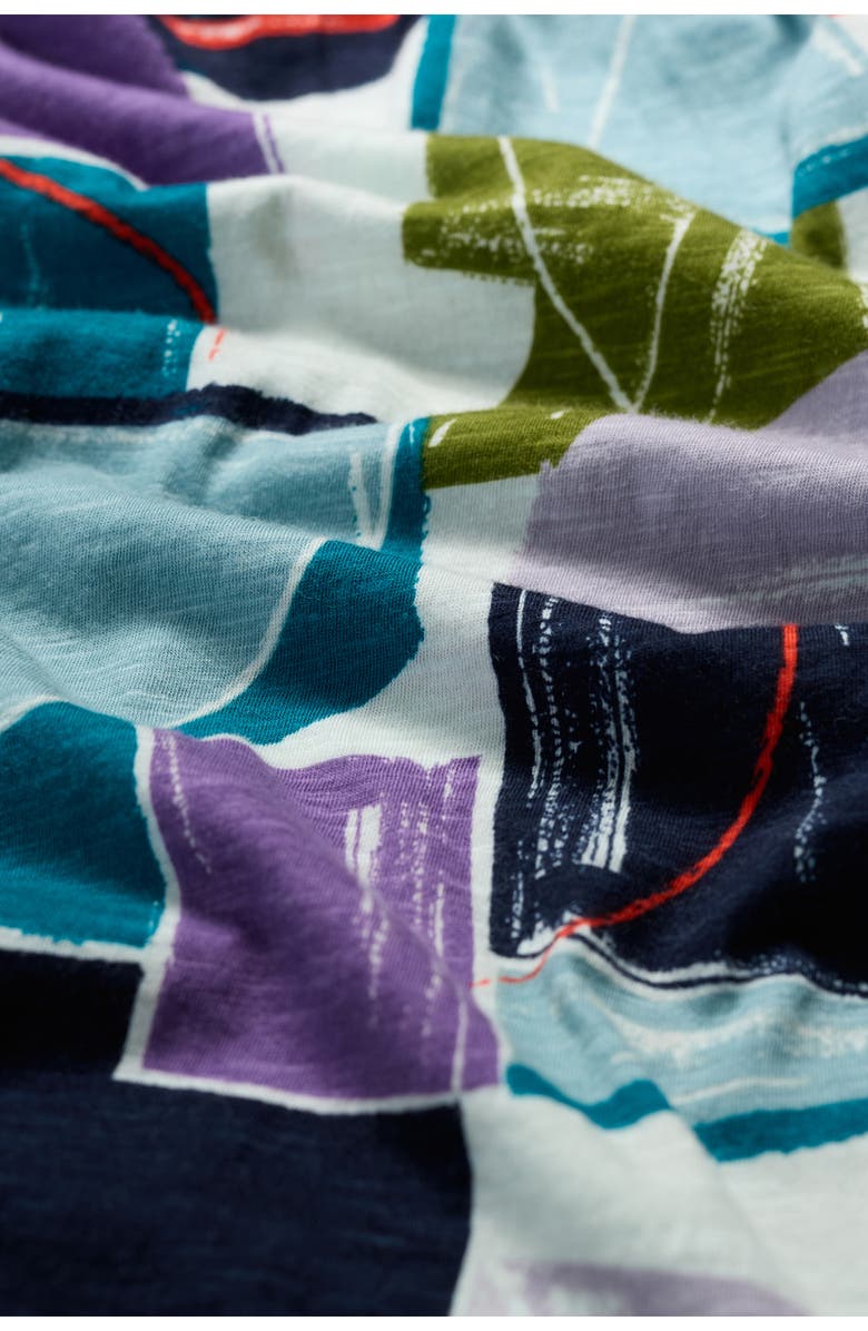 Seasalt Cornwall Enor Print Organic Cotton Fit & Flare Dress, Alternate, color, Block Shapes Mix