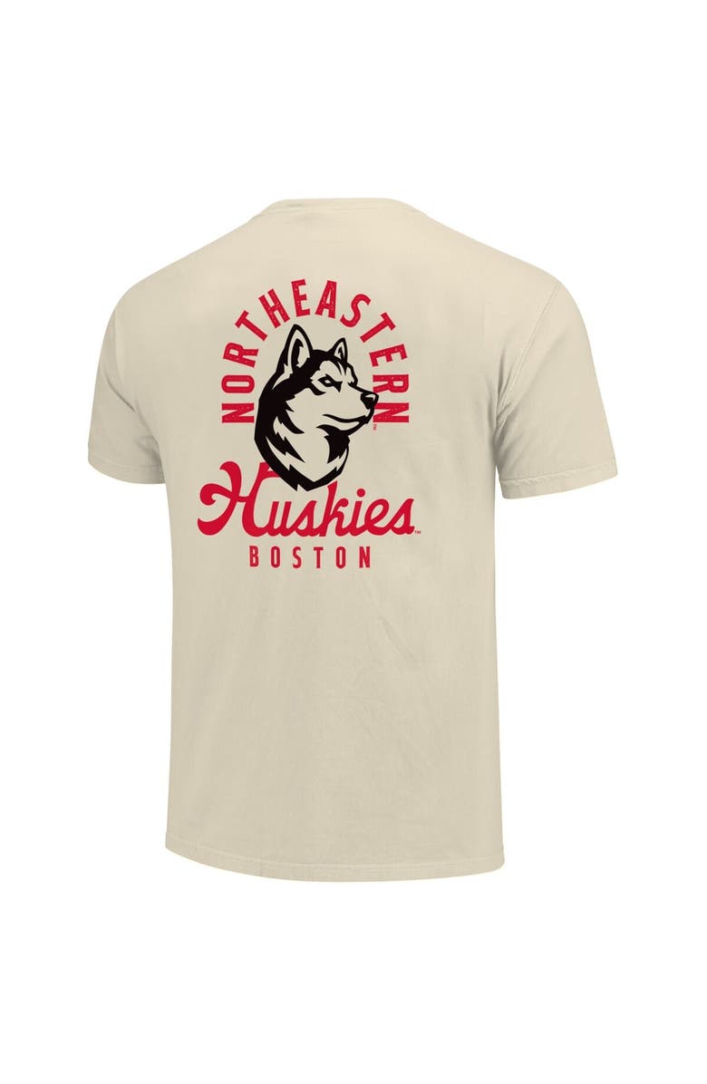 IMAGE ONE Men's Cream Northeastern Huskies Comfort Colors Mascot Overlay T-Shirt, Alternate, color, 