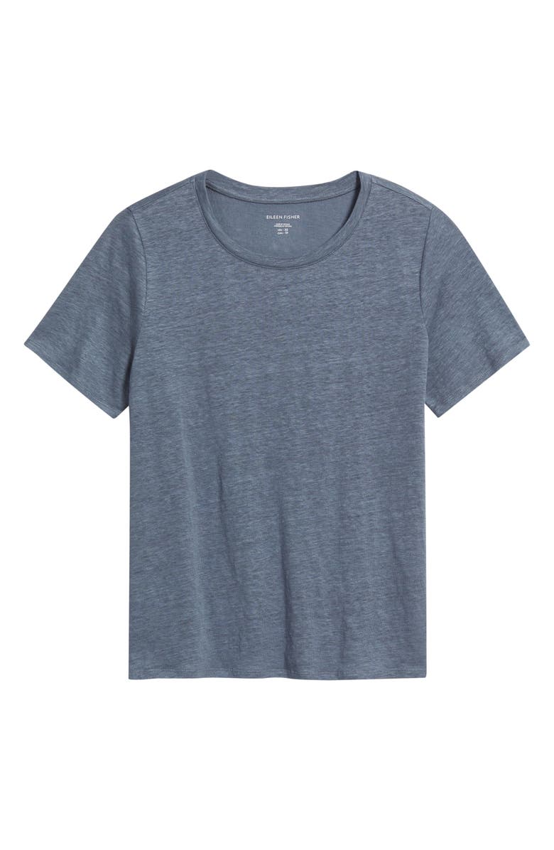 Eileen Fisher Organic Linen Crewneck T-Shirt, Alternate, color, Flint
